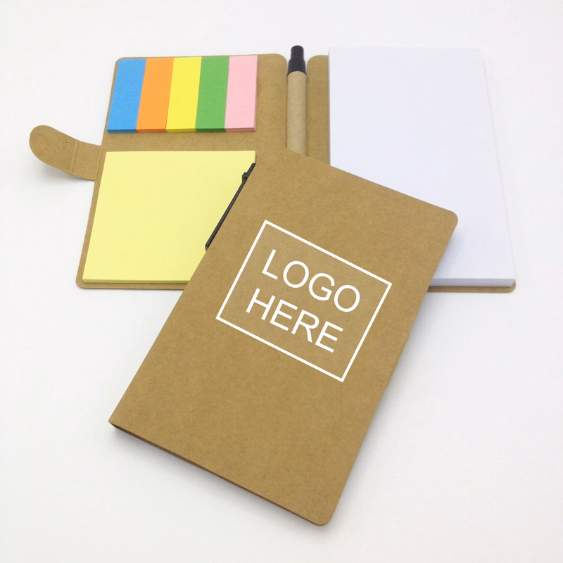Kraft Notebook with Pen & Sticky Notes