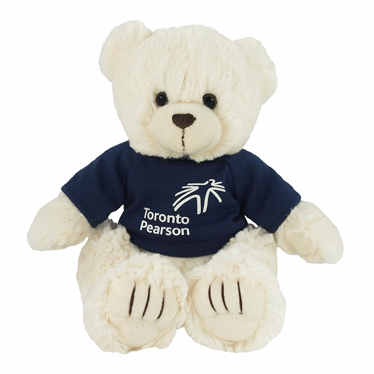 9" Cream Peter Bear with t-shirt and one color imprint