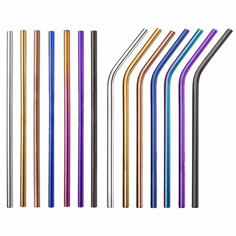 Stainless Steel Straw 8MM x 215MM - Colour