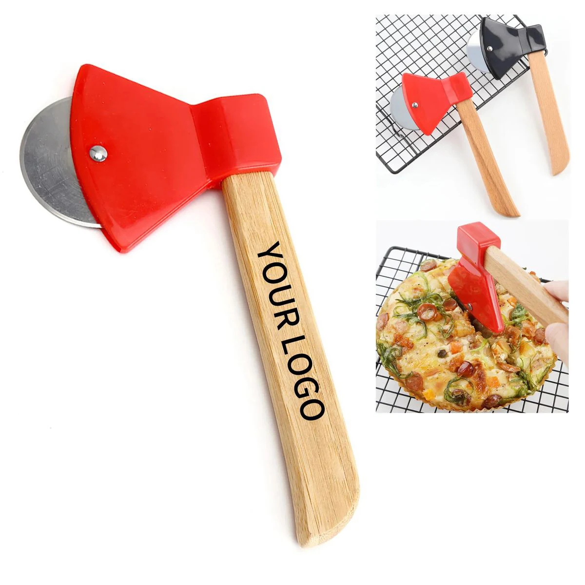 Stainless Steel Pizza Knife with Wooden Handle 1