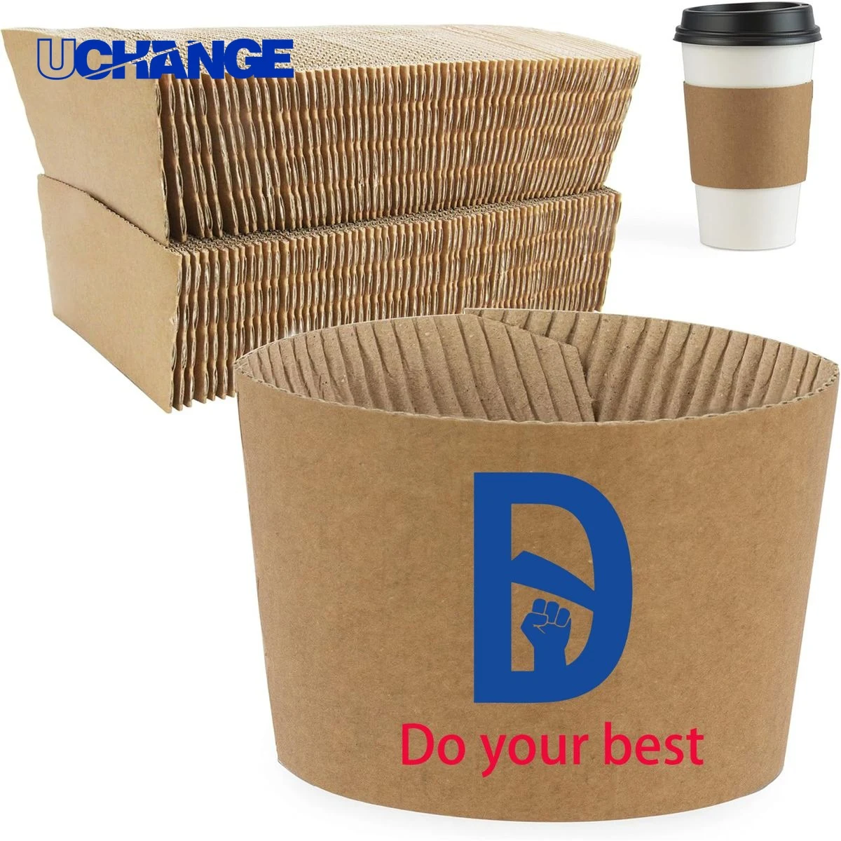 Coffee Kraft Paper Sleeve for 12oz Cups 1