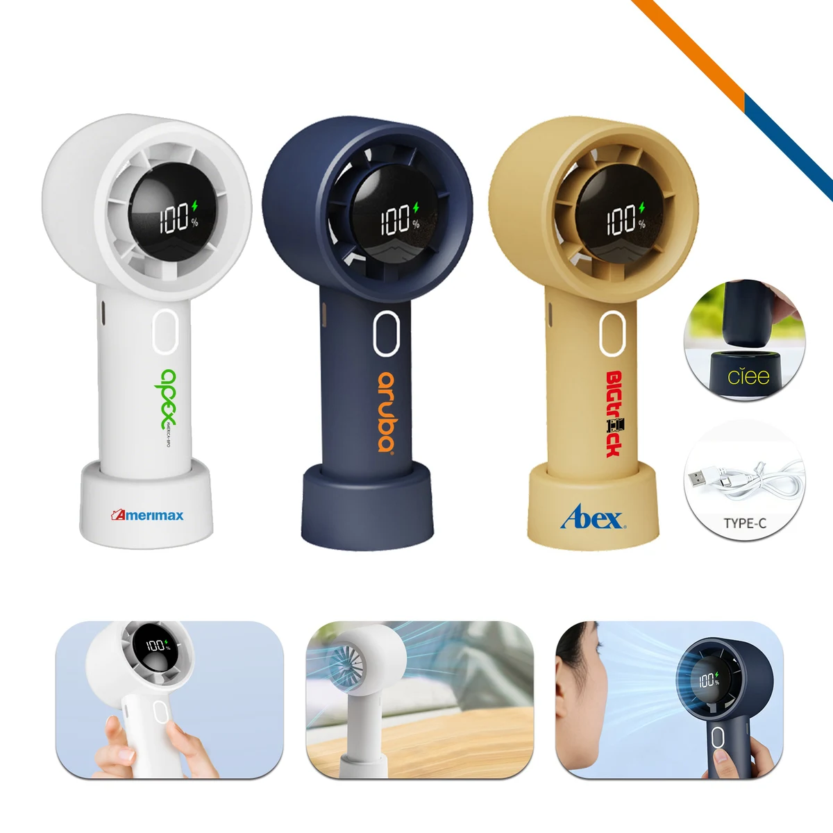 Airzip Portable 100 Speeds Turbo Handheld Fan 1