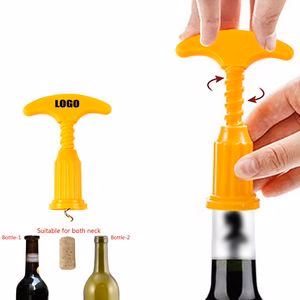 T Shaped Large Corkscrew Wine Bottle Opener With Cylinder Case