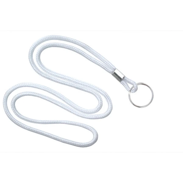 1/8" Blank Lanyard w/Split Ring (White) 1