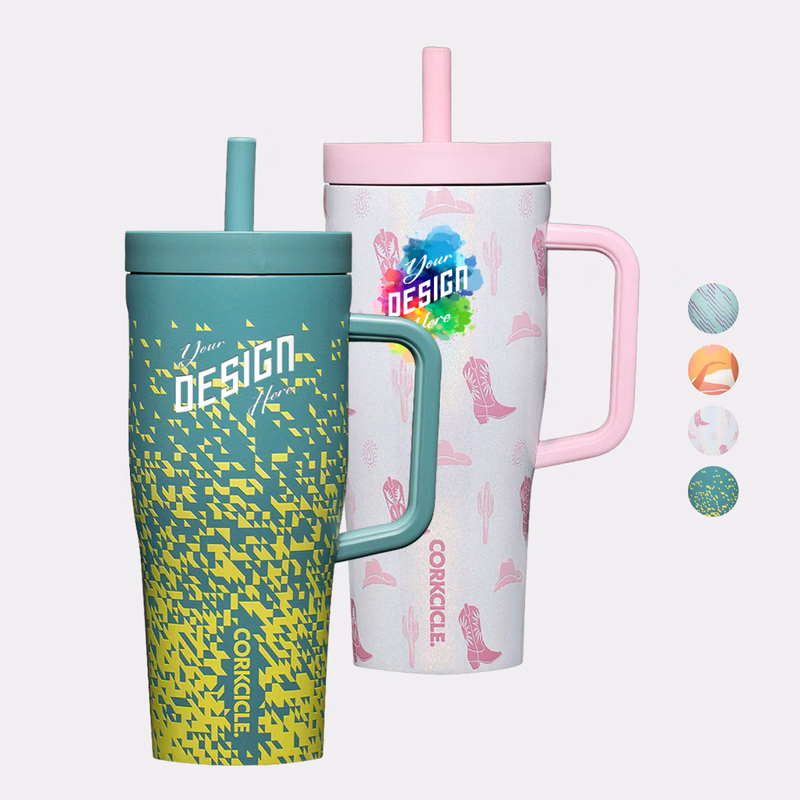 22 oz Corkcicle® Stainless Steel Triple Insulated Sunny Summer Cruiser Tumbler with Leakproof Lid