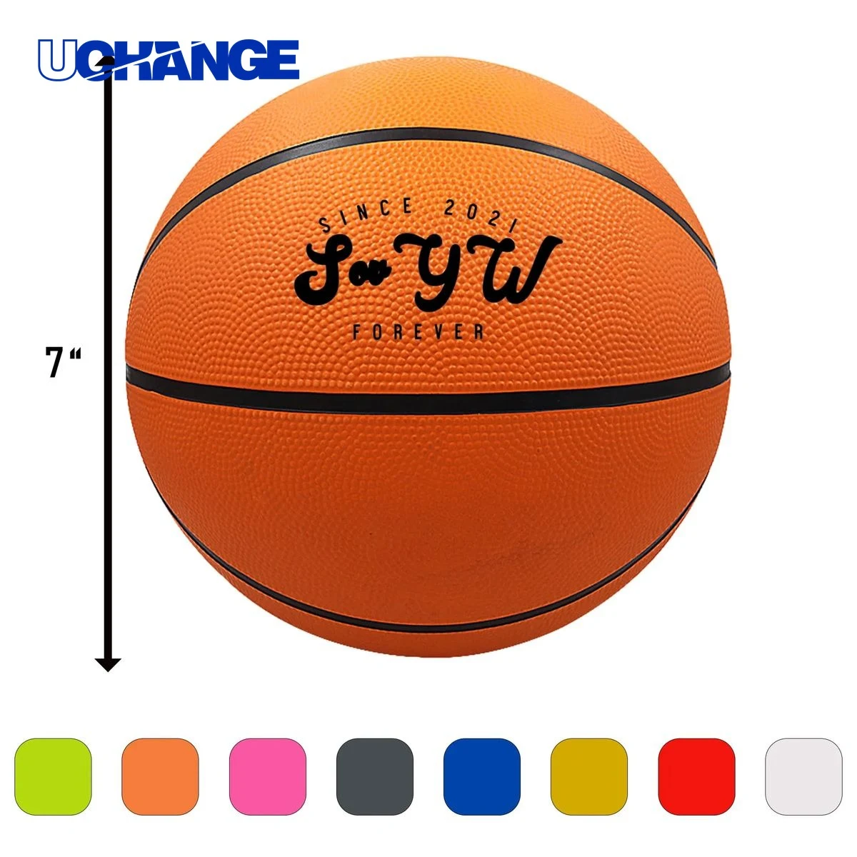 Customized 7 Inch Kids Rubber Mini Basketball 1
