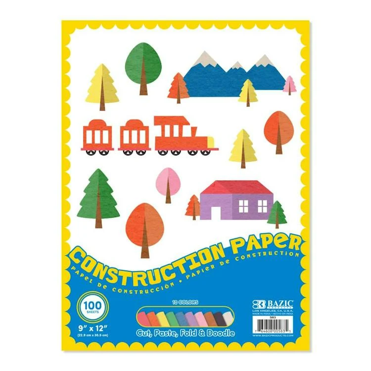 Construction Paper - 100 Sheets Assorted Colors 1
