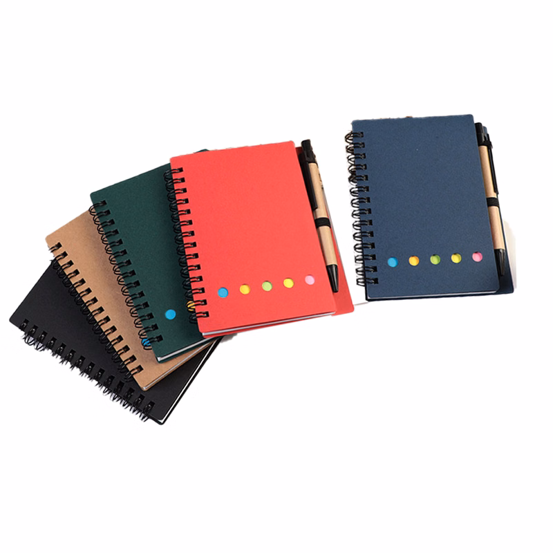 Custom Loose-leaf Kraft Paper Sticky Flag Jotter Note Pad 5.3"L X 4.1"W