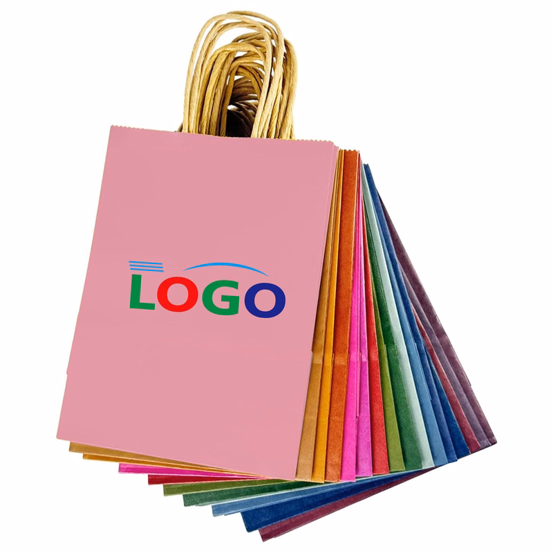 Brightly Colored Kraft Paper Bags with Handles