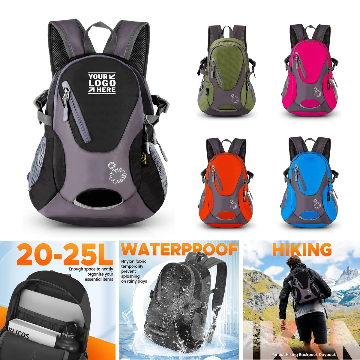 Lightweight Small Daypack M0714 Cycling Hiking Water Resistant Travel Backpack 1