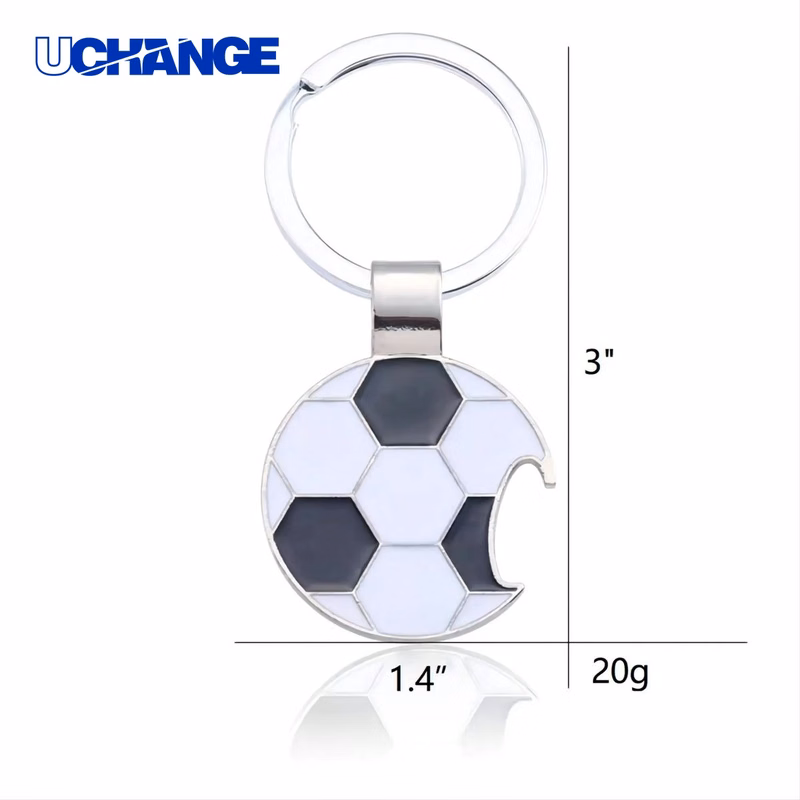 Zinc Alloy Football Keychain Bottle Opener