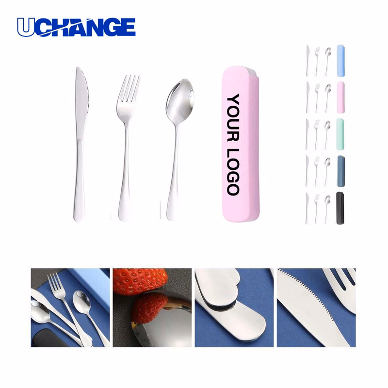 Compact Travel Utensil Set Fork Spoon Knife for Outdoor Dining