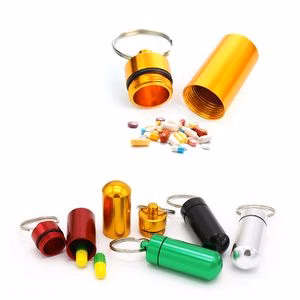 Waterproof Aluminum Pill Box With Keychain
