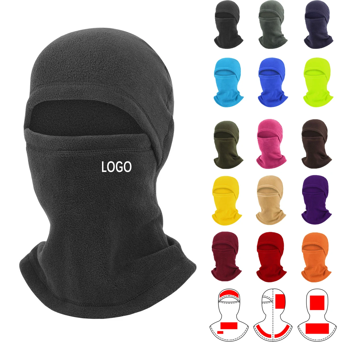 Polar Fleece Balaclava Winter Ski Face Cover Hat 1