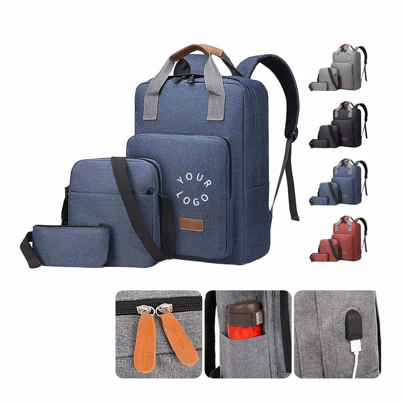 Stylish Three Piece Travel Bag Set with Handle