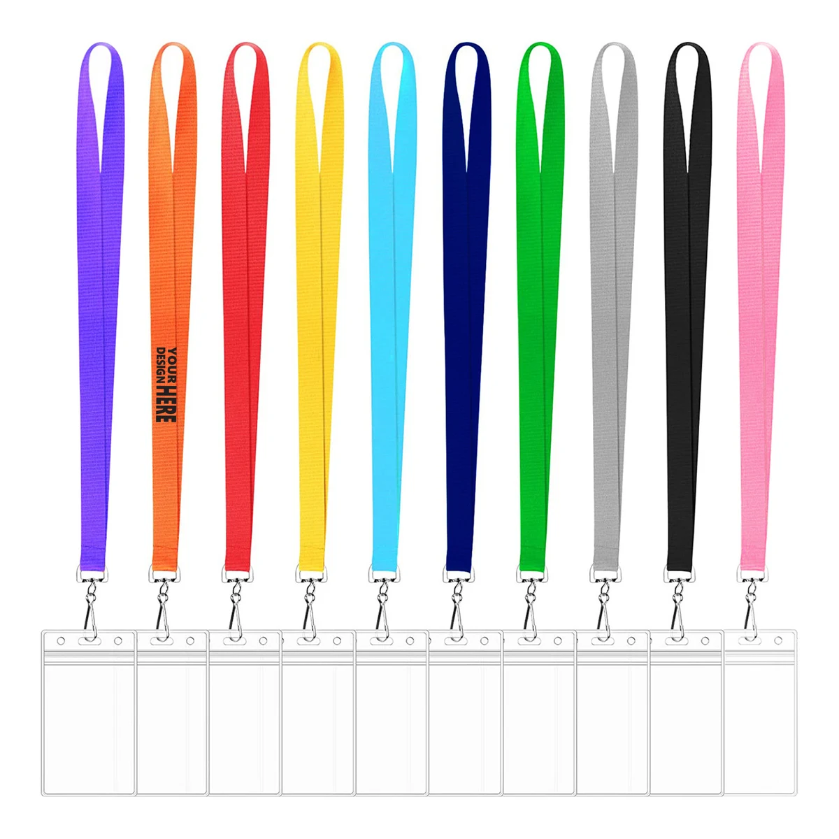 Colorful Polyester Lanyard With PVC Card Holder 1