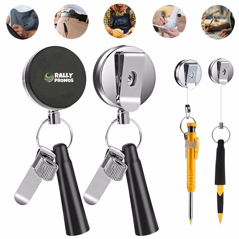 Retractable Keychain with Pen Holder