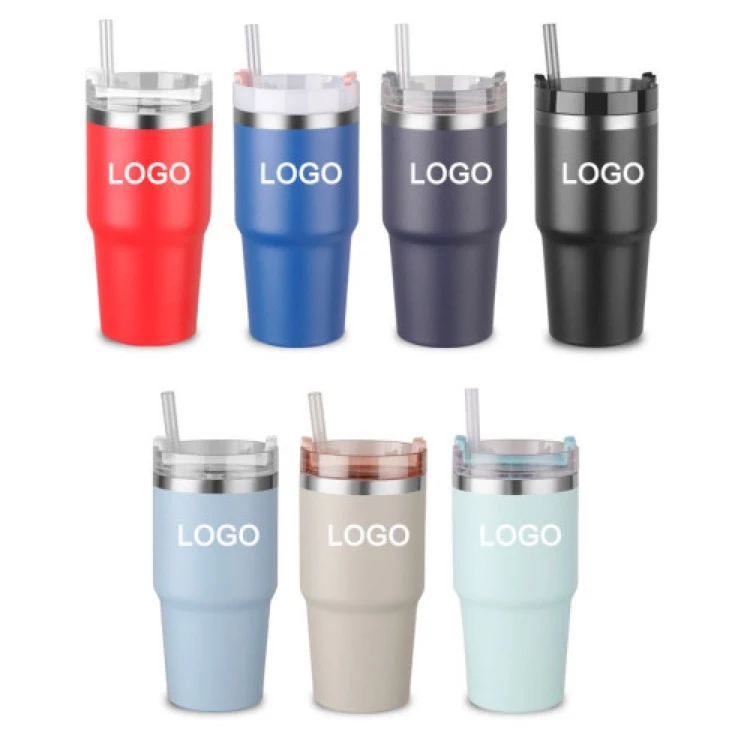 20oz Stainless Steel Tumbler W/ Straw & Lid 1