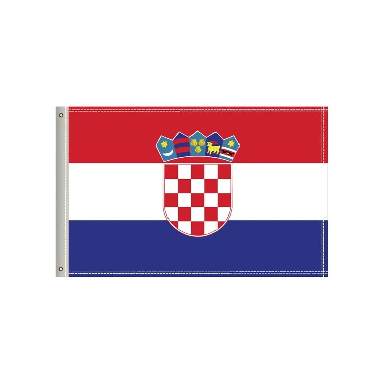 National Flag, Croatia, Double-Sided - 36"W x 24"H 1