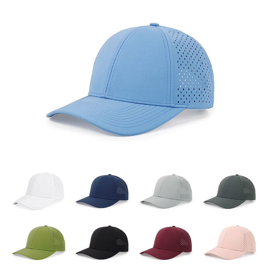 Stock Solid Color Quick Dry Poly 6-Panel Cap w/ Perforated 1