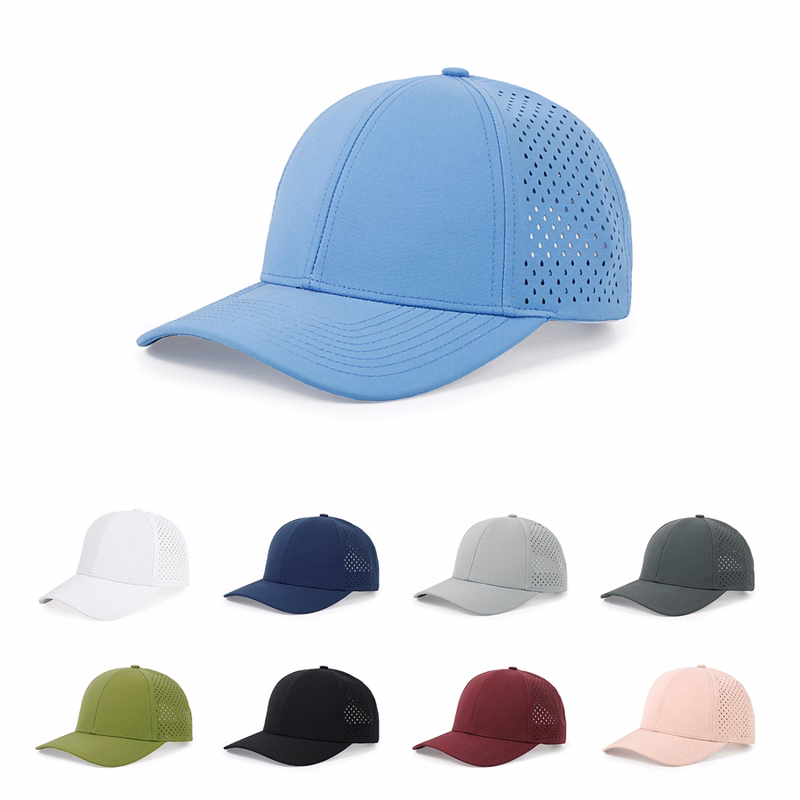 Stock Solid Color Quick Dry Poly 6-Panel Cap w/ Perforated