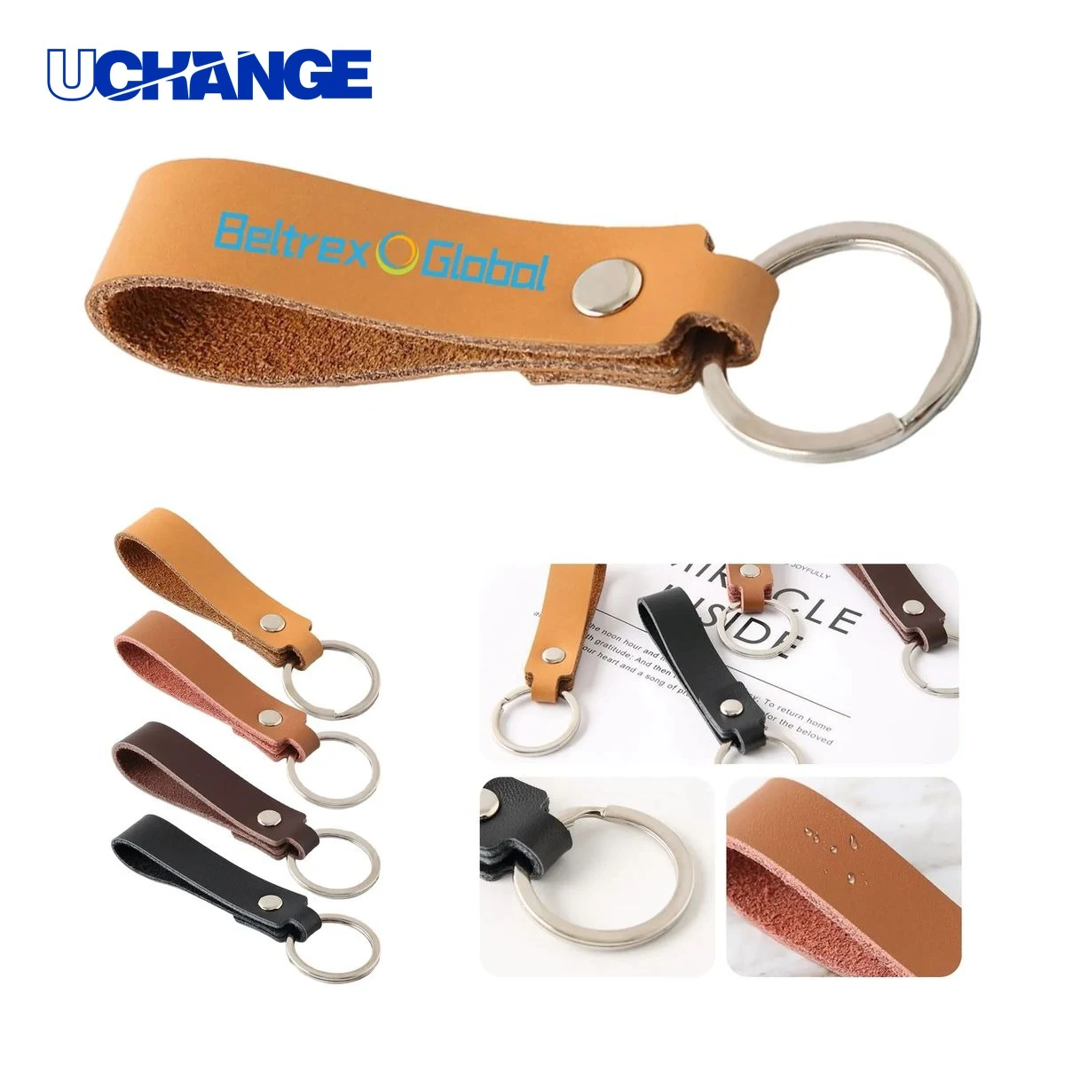 Leather Rope Car Key Holder Keychain with Retro Design 1