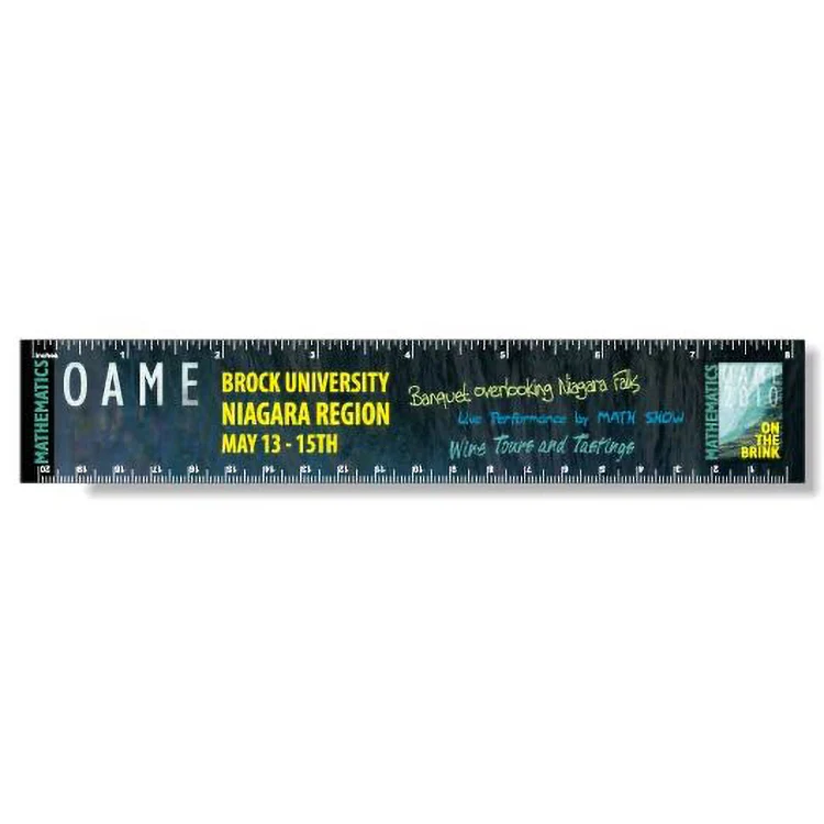 .020 White Plastic Rulers 1.5"x8.25" Rectangle / Square Corner, Full Colour 1