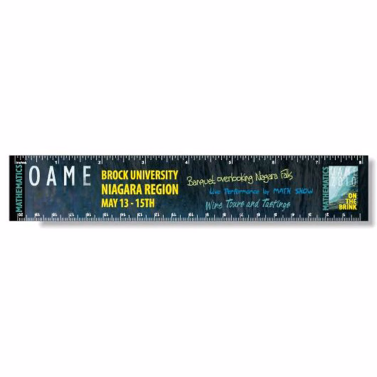 .020 White Plastic Rulers 1.5"x8.25" Rectangle / Square Corner, Full Colour