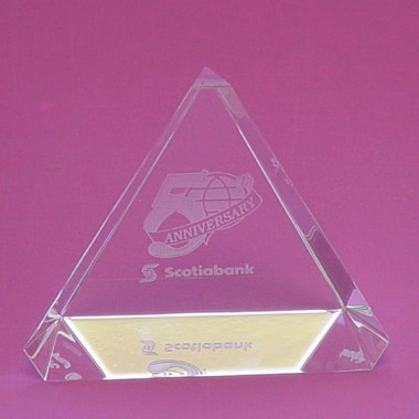 BEVELED TRI PAPERWEIGHT
