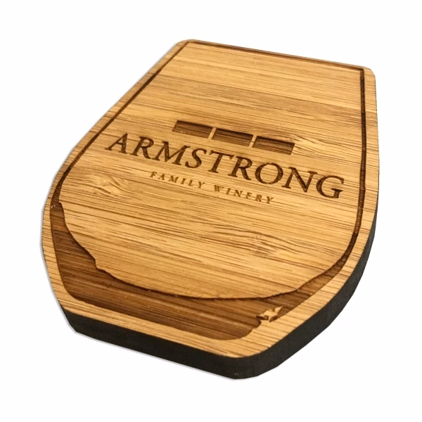 Bamboo Magnet - Laser Etched with Strong Disc Magnet