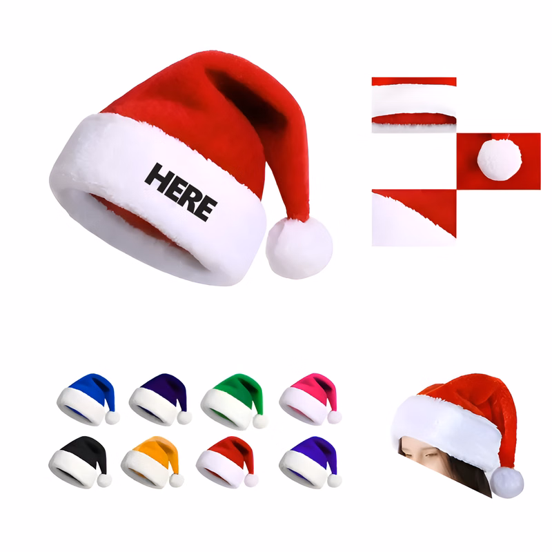 Thickened Christmas Party Colored Santa Hat