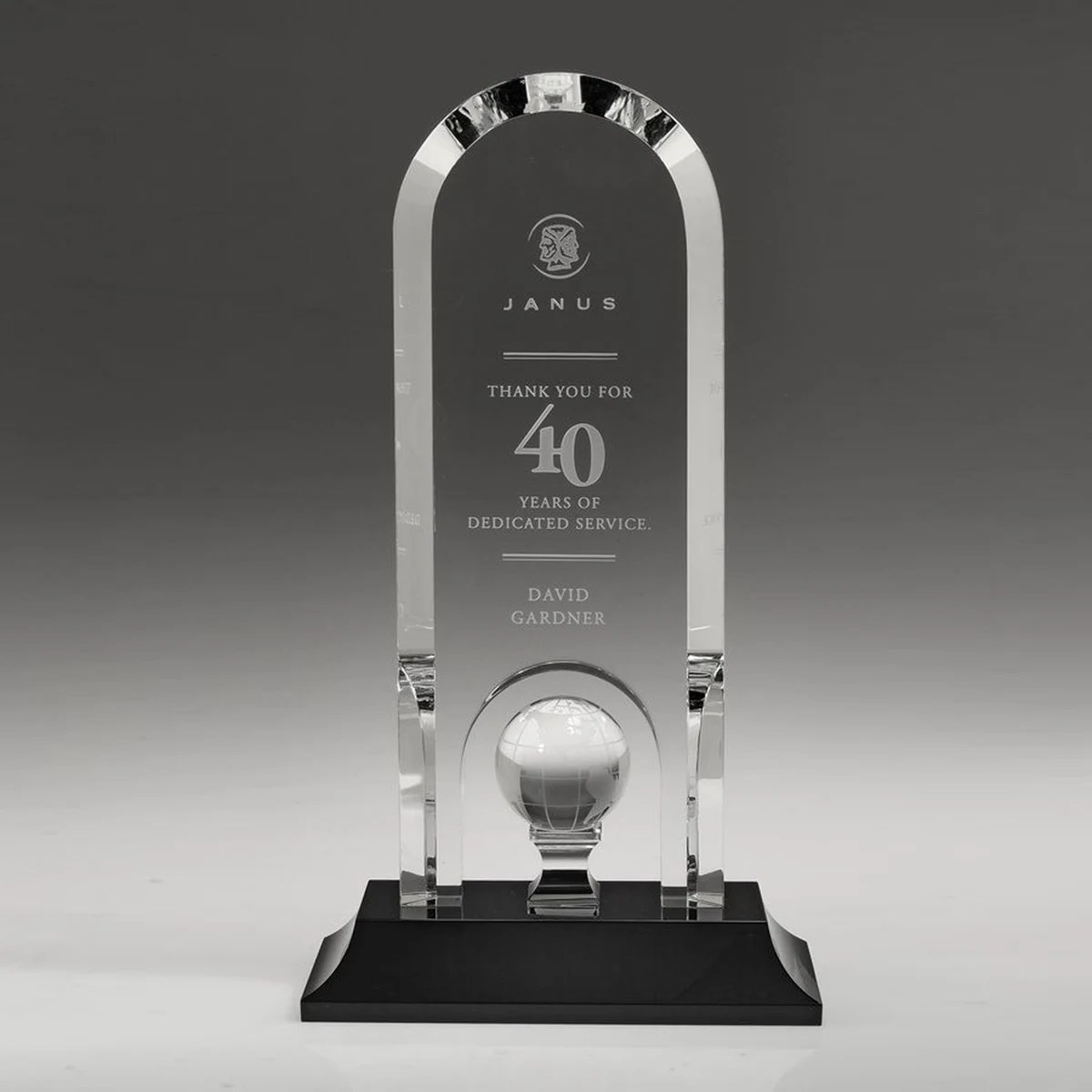 10" Crystal Award - Optima - Globe_D485CA 1