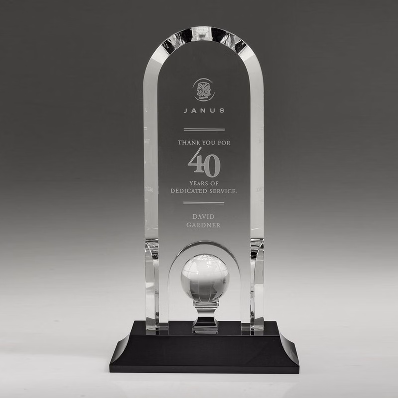 10" Crystal Award - Optima - Globe_D485CA