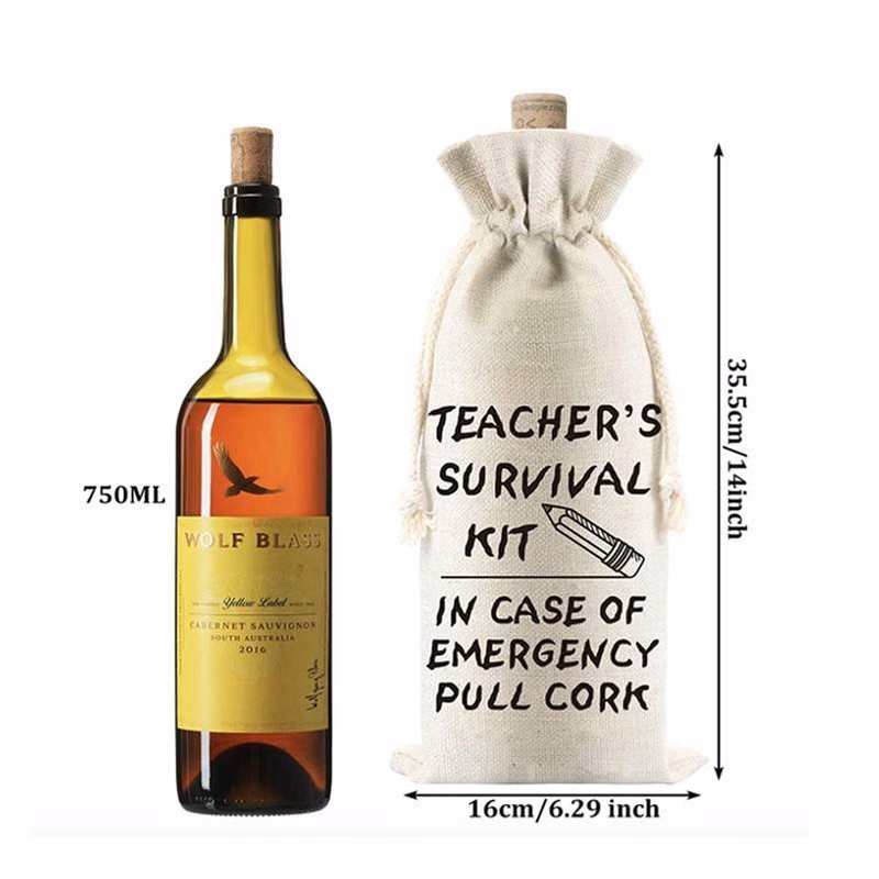 Custom Drawstring Wine Bottle Bag