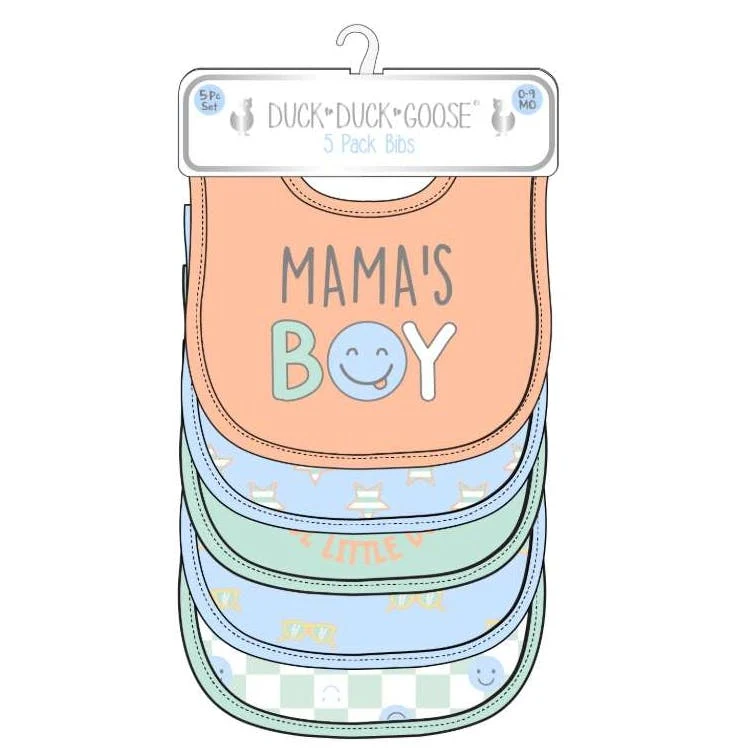 5pk Bibs - Assorted Colors 1