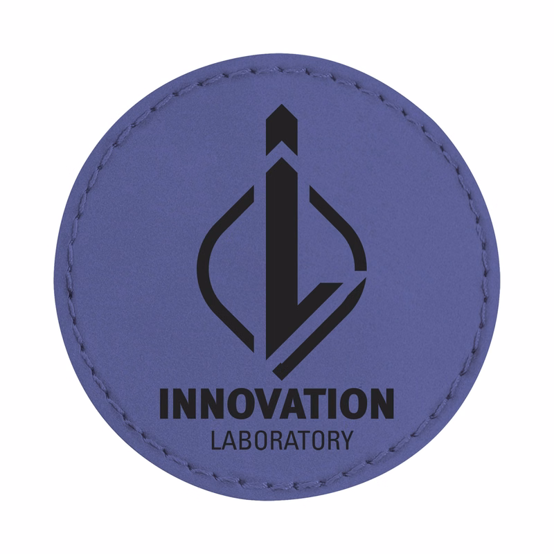 2" Purple Leatherette Round Patch with Adhesive