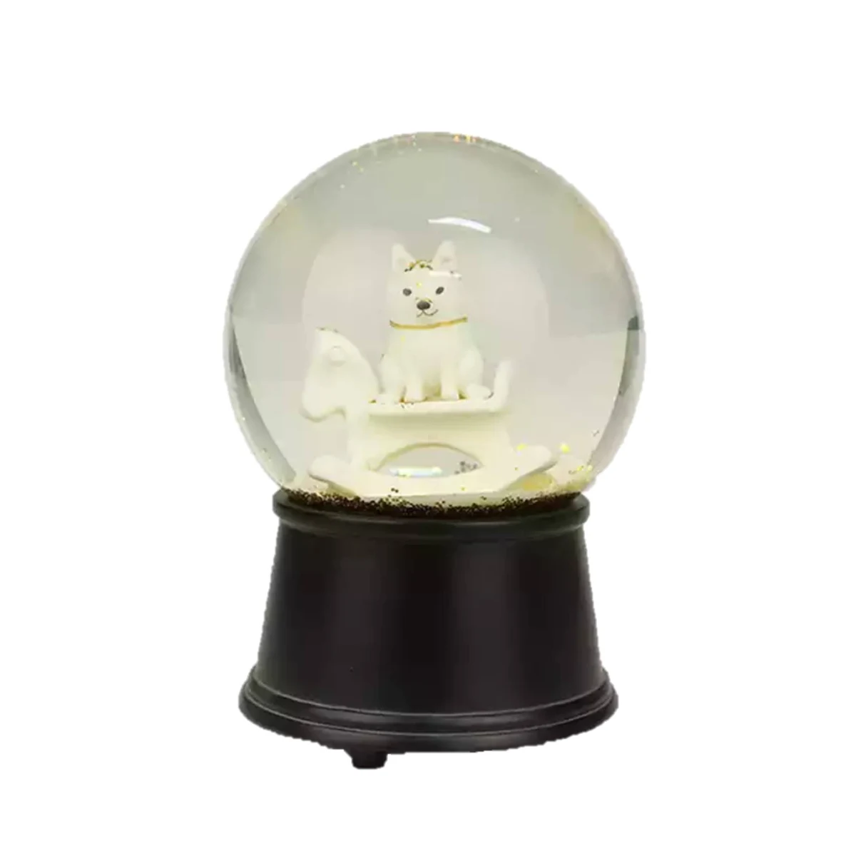 Custom Shinny Flakes Dog Snow Globe 1