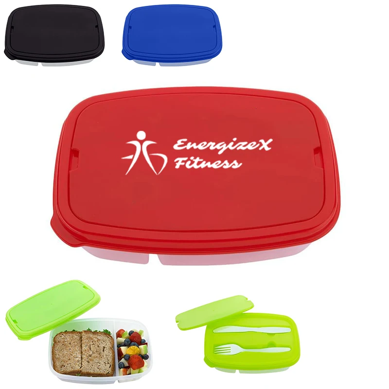 Two Compartment Plastic Lunch Kit 1