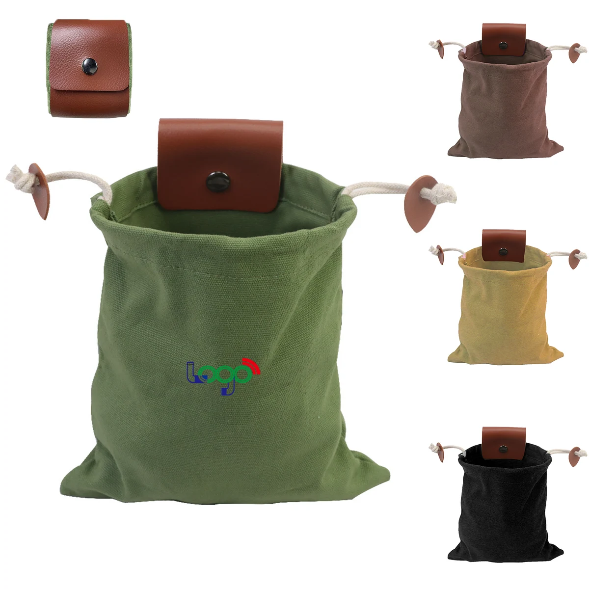 Compact Canvas Foraging Pouch with Belt Attachment 1