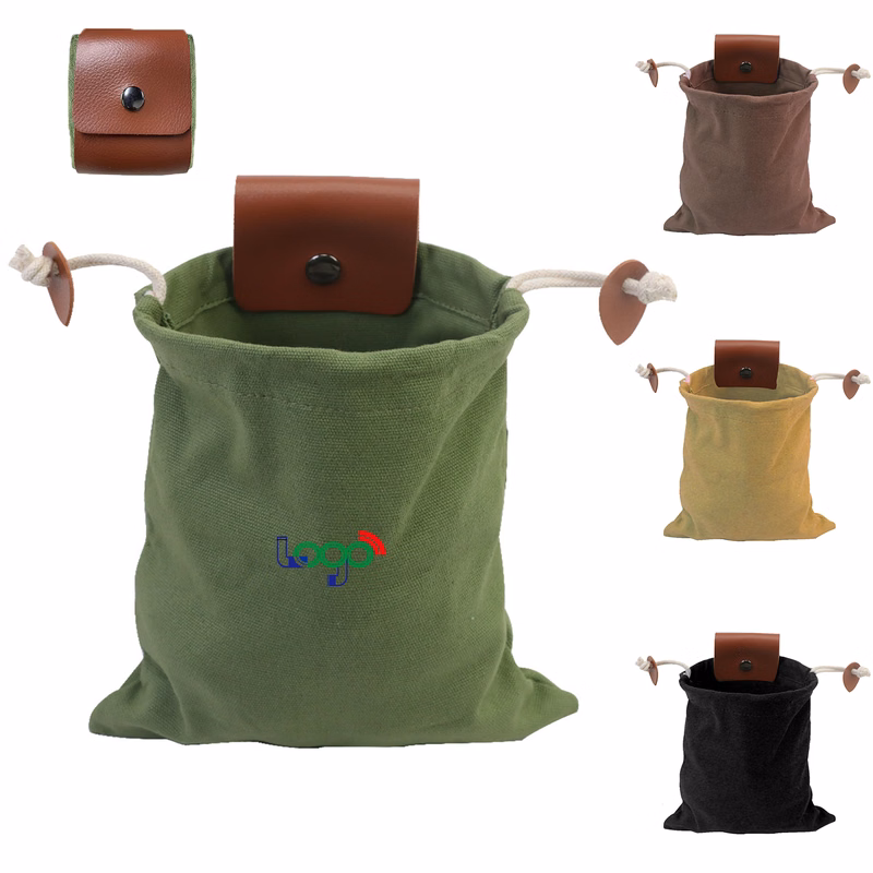 Compact Canvas Foraging Pouch with Belt Attachment