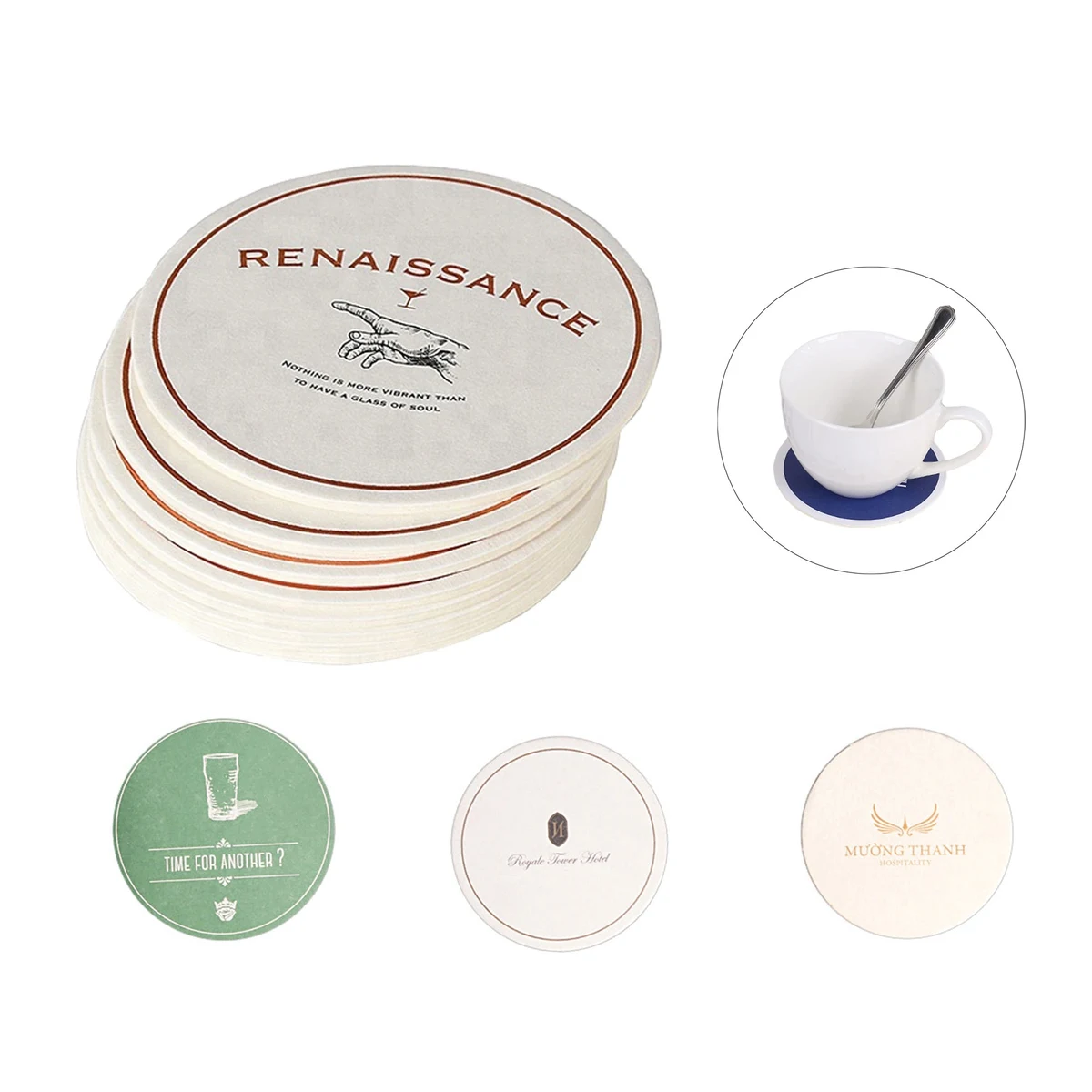 Round Absorbent Paper Coasters 1