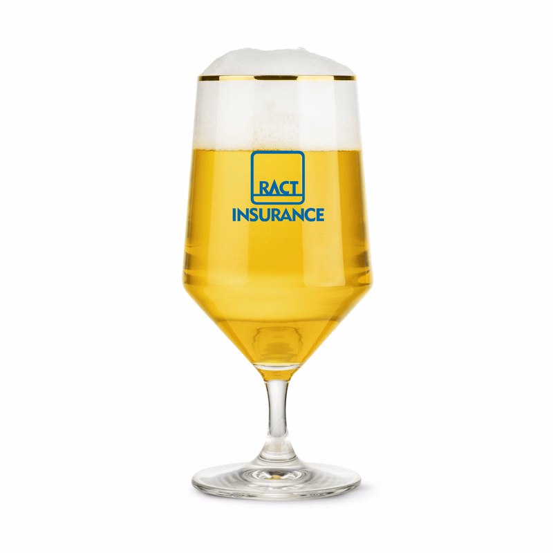 Tucson Gold Rim Beer Glass - Imprinted