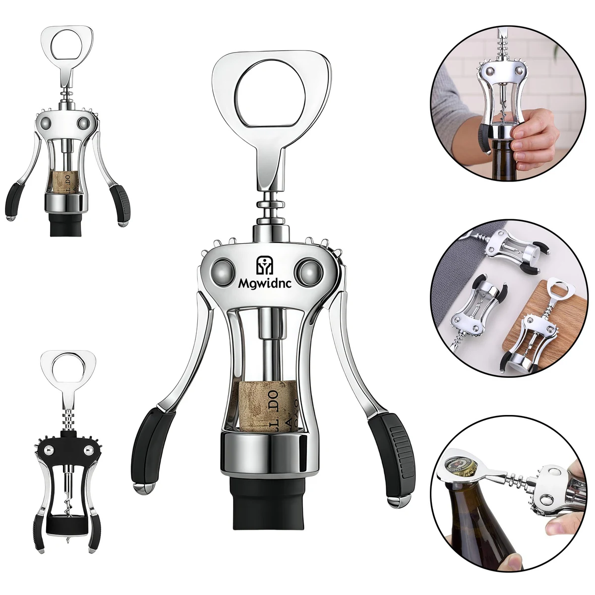 Zinc Alloy Shiny Wing Corkscrew Bottle Opener for Beer Wine Kitchen Tool 1