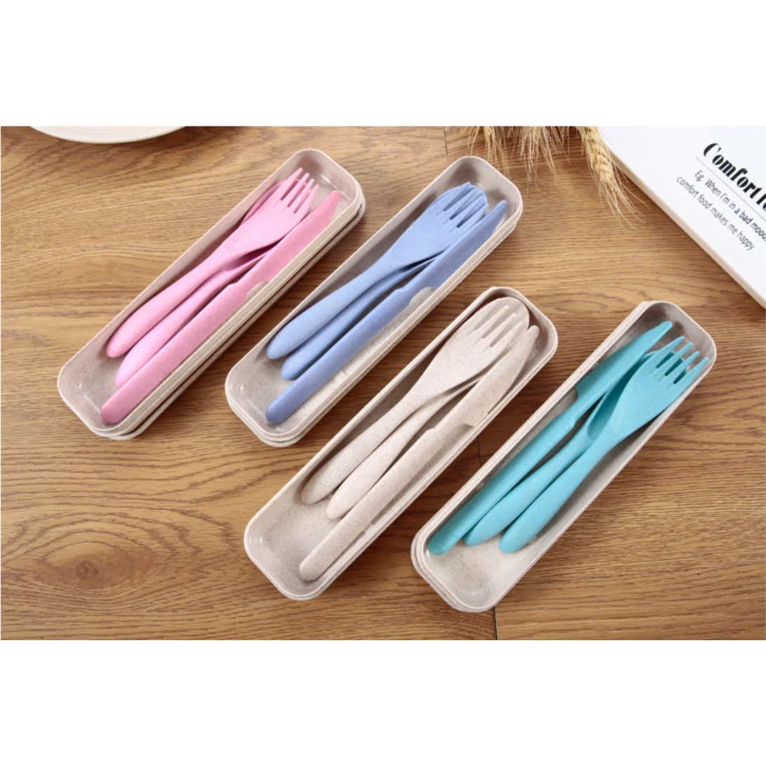 Three-piece Wheat Straw Knife and Fork Set 1