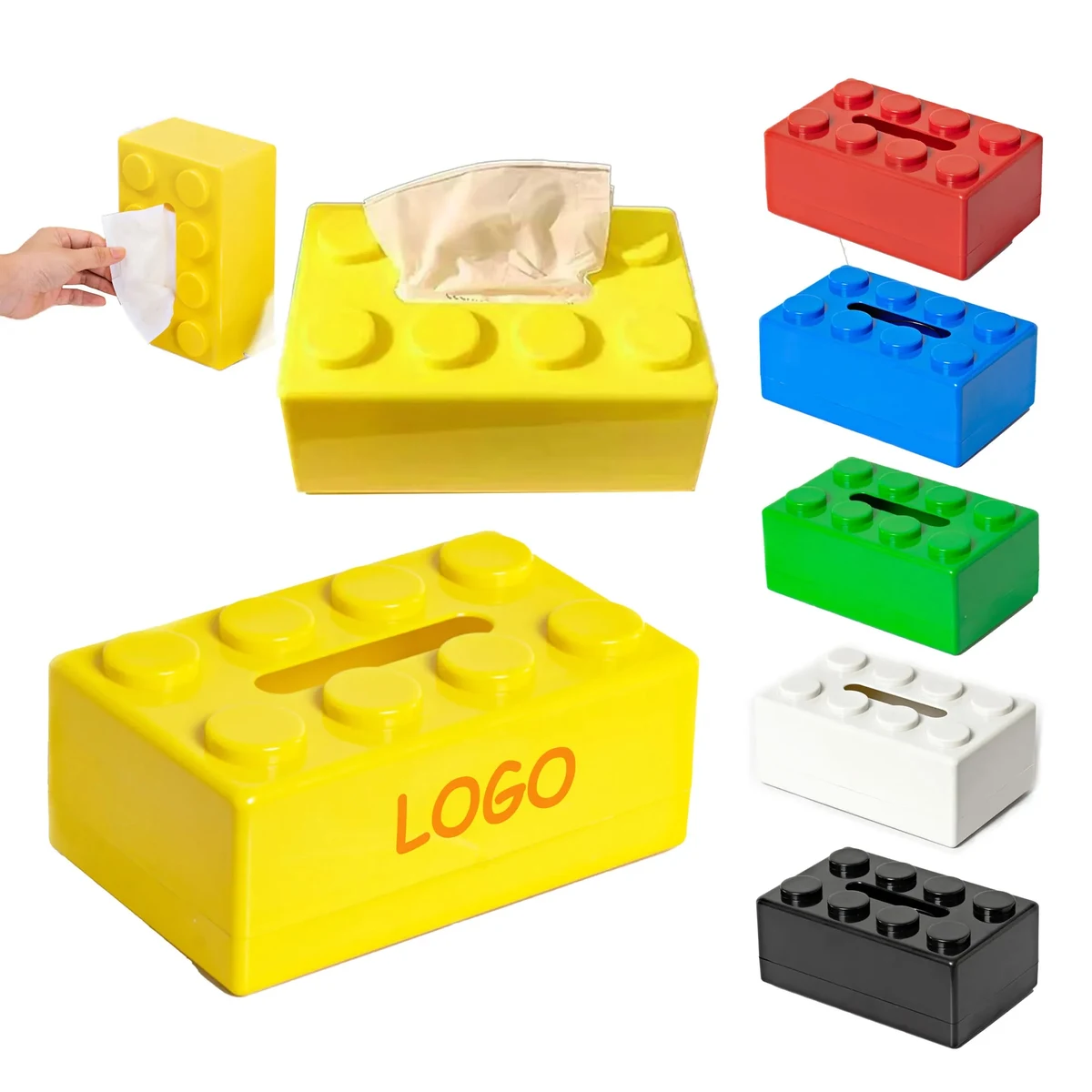 MOQ 10 Building Block Shape Tissue Box Magnetic 1