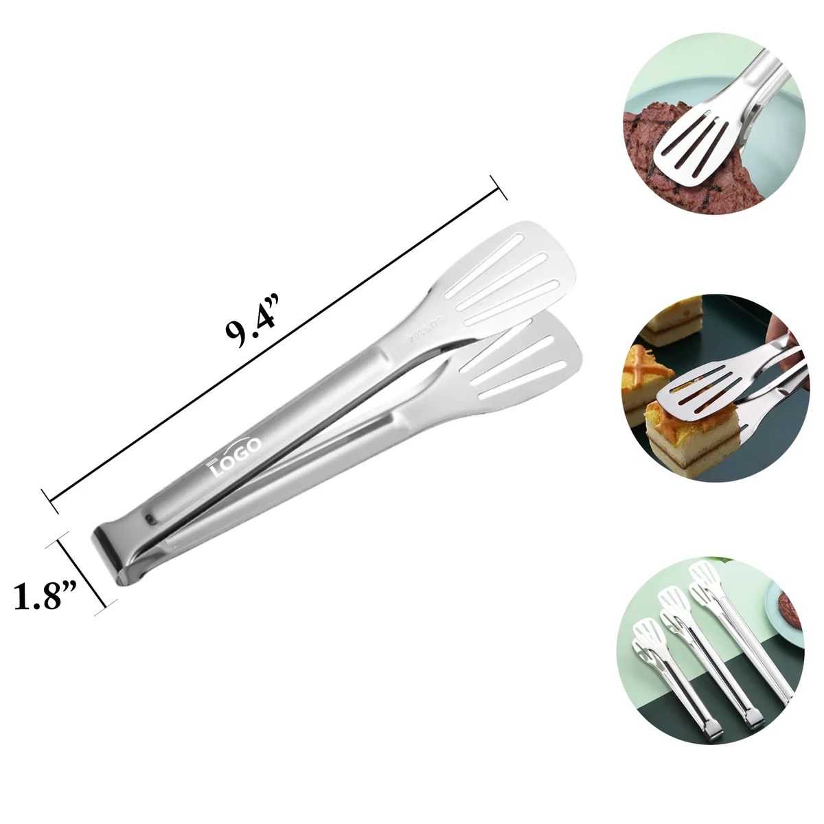 MOQ50 304 Stainless Steel Food Tongs BBQ Clamp 1