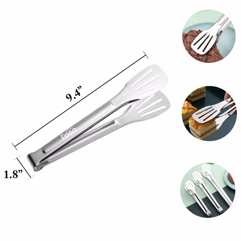 MOQ50 304 Stainless Steel Food Tongs BBQ Clamp