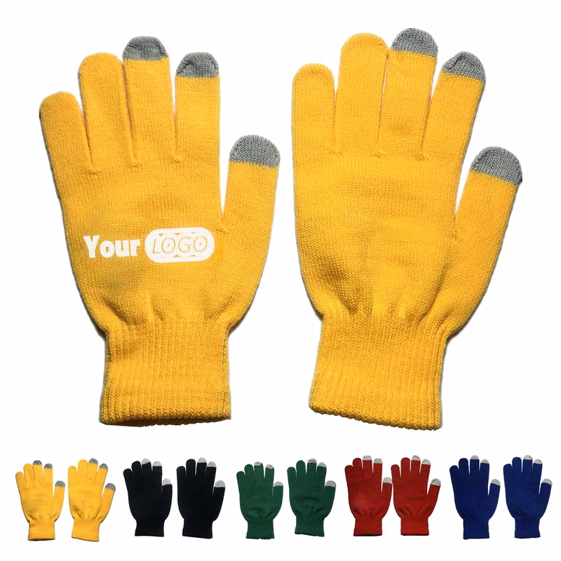 Acrylic Knit Touchscreen Gloves for Branding