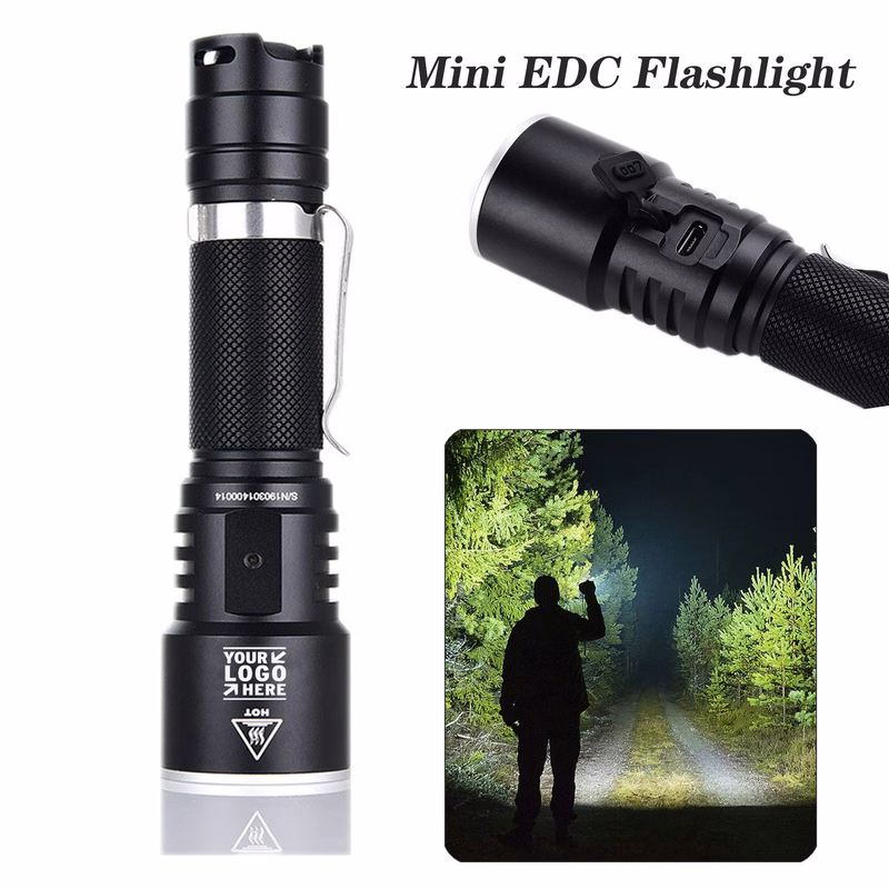 Rechargeable Mini EDC WK15 1800 High Lumen Super Bright Pocket Powerful LED Type C Flashlight