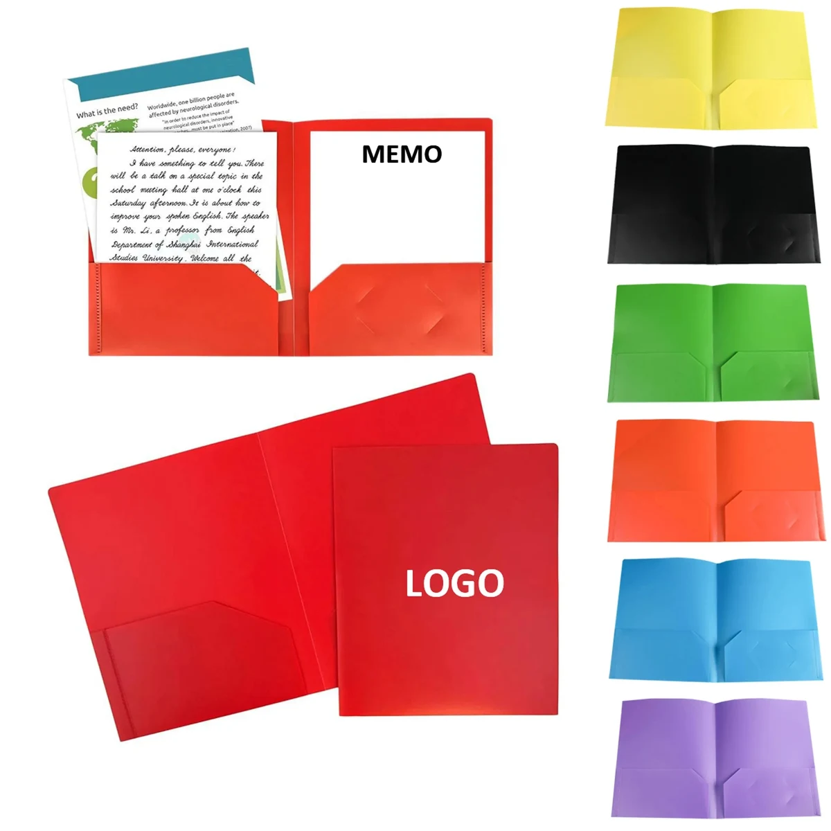 Plastic File Folder With Business Cards Slot 1
